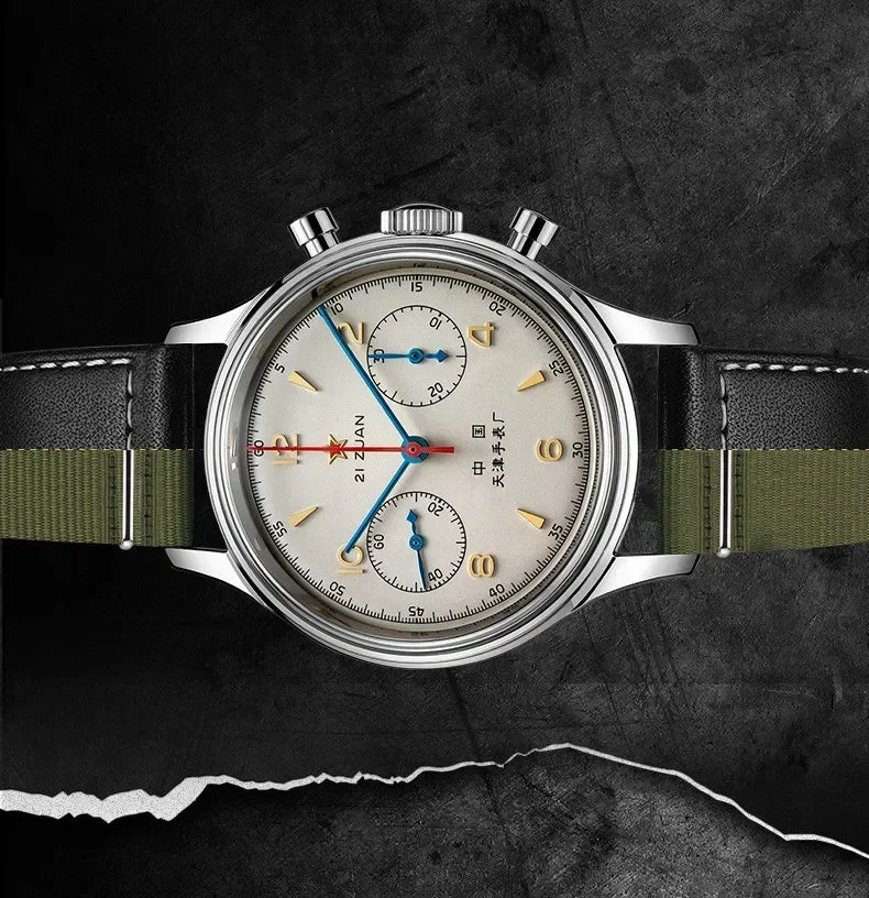 Montres pour hommes 1963 pilote montre automatique 42mm étanche rétro quartz chronographe montre habillée vintage