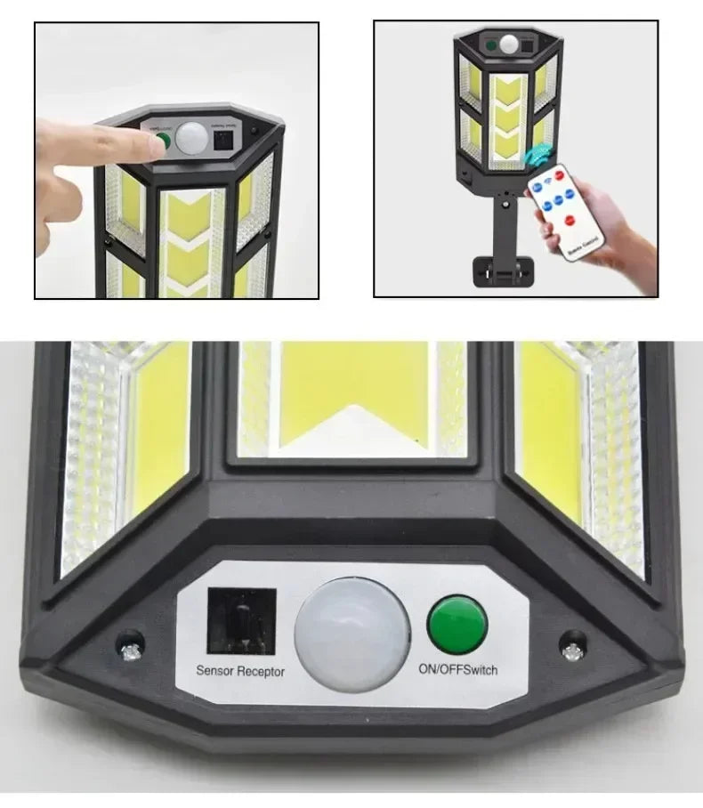 La plus récente lumière LED solaire 300000 LM lampe solaire extérieure de capteur de mouvement 4 modes étanche IP65 lumière solaire de jardin lanterne de cour de rue
