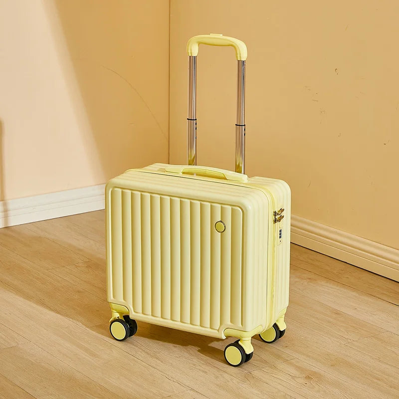 Valise de voyage de 18 pouces, jolie valise de compagnie aérienne, boîte à mot de passe, roue silencieuse, châssis léger monté universel