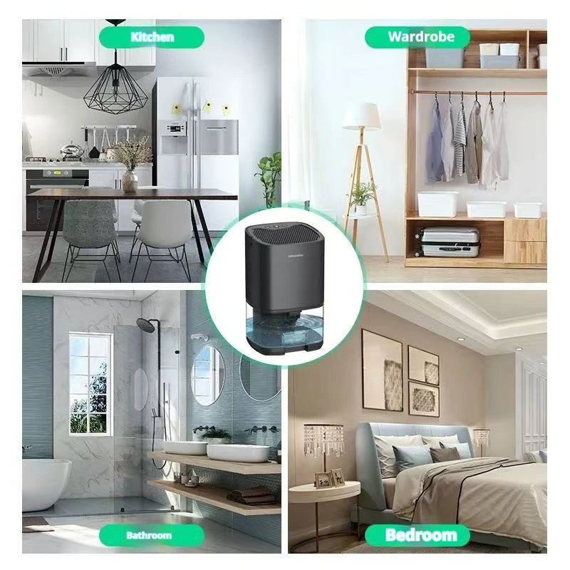 Déshumidificateur d'air portable silencieux Homefish, absorbeur d'humidité, pour la maison, la chambre, le bureau, la cuisine, sécheur d'air, désodorisant, prise EU/US