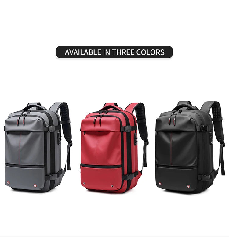 Sac à dos à compression sous vide pour ordinateur portable, sac à dos de voyage pour hommes, grande capacité, sac à dos scolaire, expansion, extérieur, SR, 17 pouces