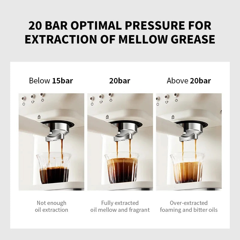 Machine à café expresso italienne 220V, en acier inoxydable, semi-automatique, mousseur à lait Commercial, pour le bureau