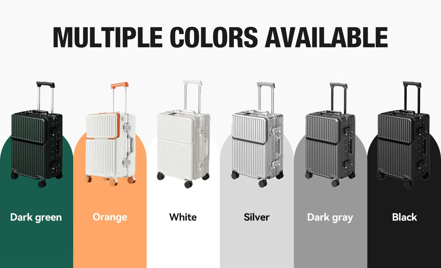 Valise rigide AIWEINY avec cadre en aluminium léger, 360 °   Valise de voyage/sur roulettes silencieuses, avec serrure TSA, avec port USB, 20/24/27 pouces