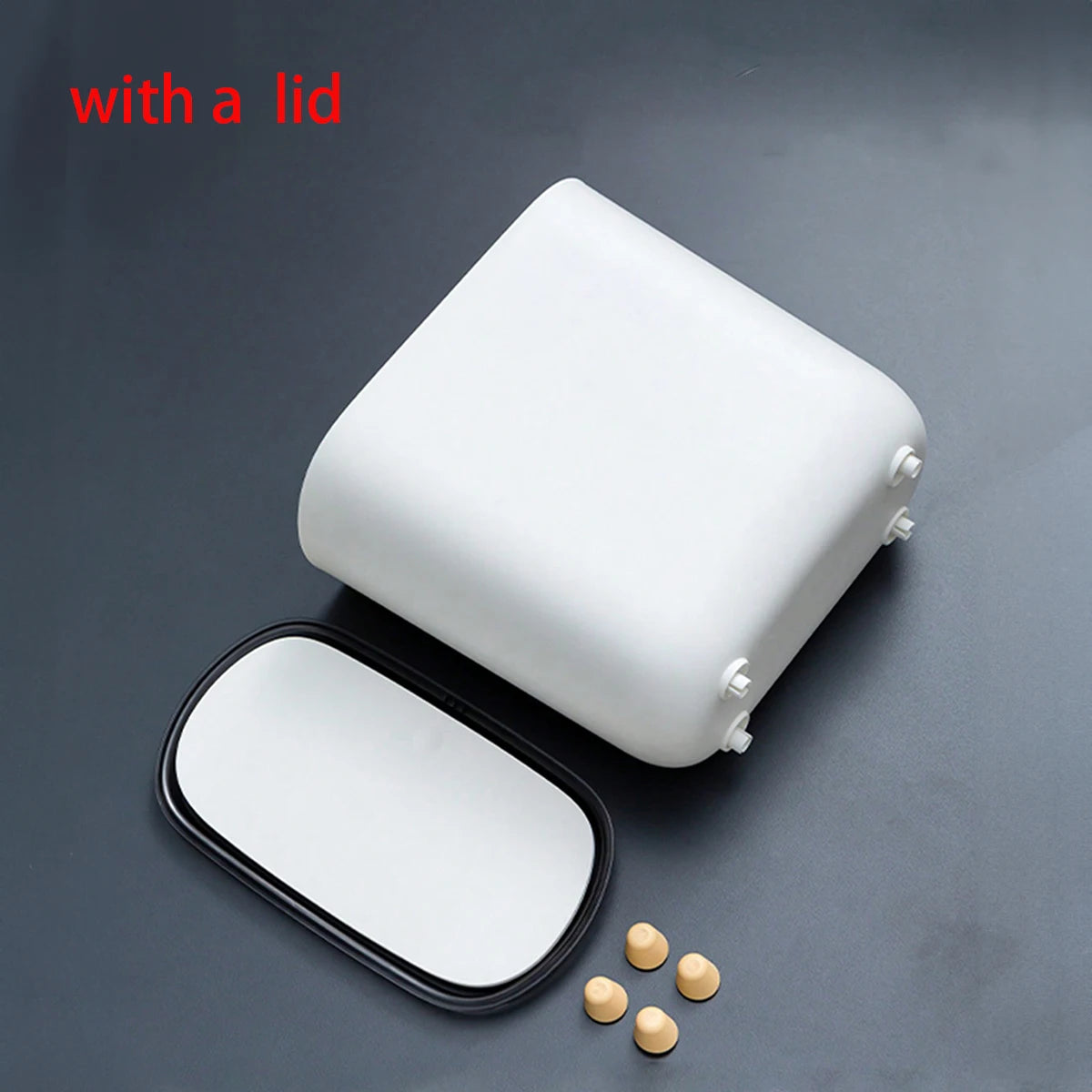 Boîte de rangement blanche avec couvercle et embouts d'oreille, accessoire high-tech pratique