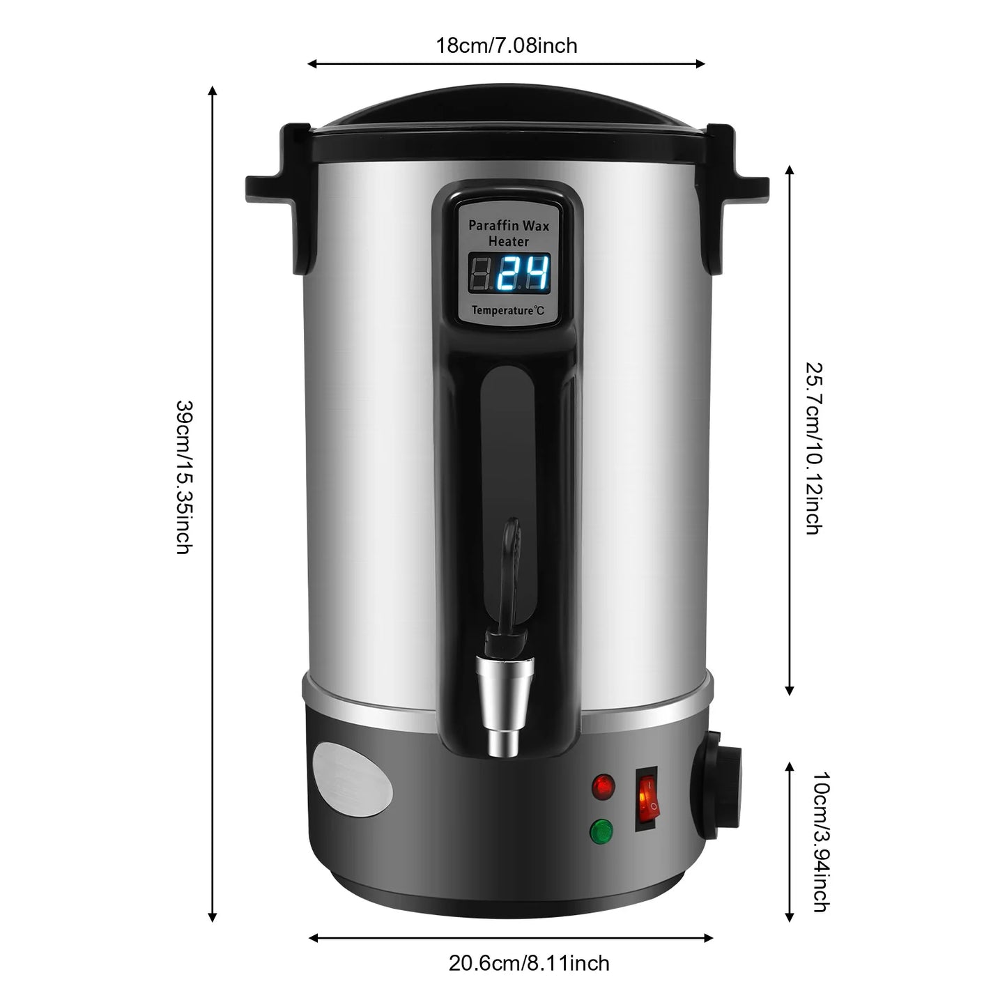 Chauffe-cire paraffine numérique avec écran LCD et robinet, appareil de beauté professionnel