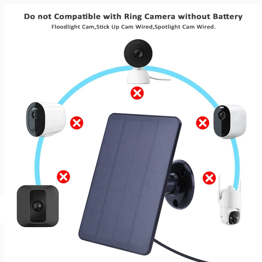 Panneau solaire pour caméra de sécurité Ring, incompatible avec modèles sans batterie