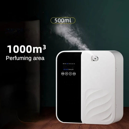 Diffuseur d'arôme d'huile essentielle de 500ml, Machine de parfum d'air de parfum de maison avec contrôle par application Bluetooth 1000cbm pour le bureau d'hôtel à domicile