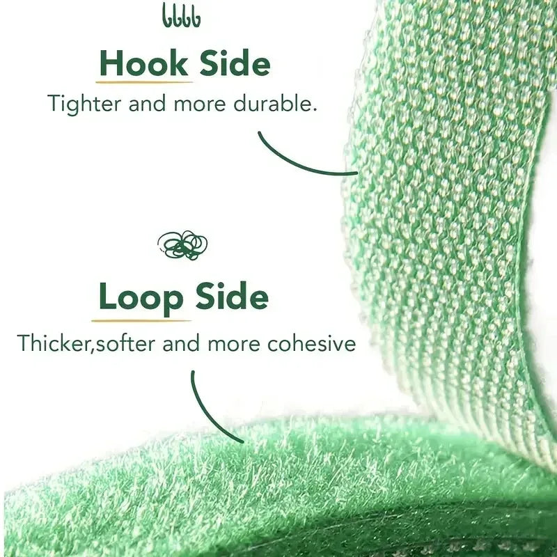 Attaches à crochet en Nylon réutilisables pour plantes, ruban de fixation vert pour enveloppe de canne en bambou, Support, accessoires de jardin et de maison, 1/2 pièces