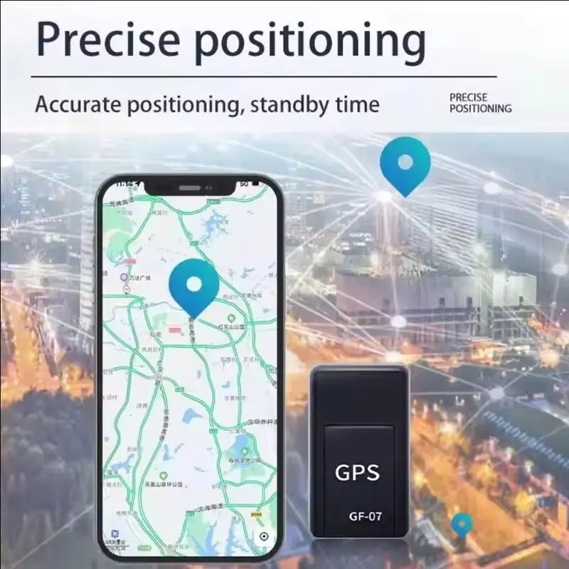 Traceur GPS GF-07 avec positionnement précis, suivi en temps réel sur smartphone, idéal pour véhicules et objets