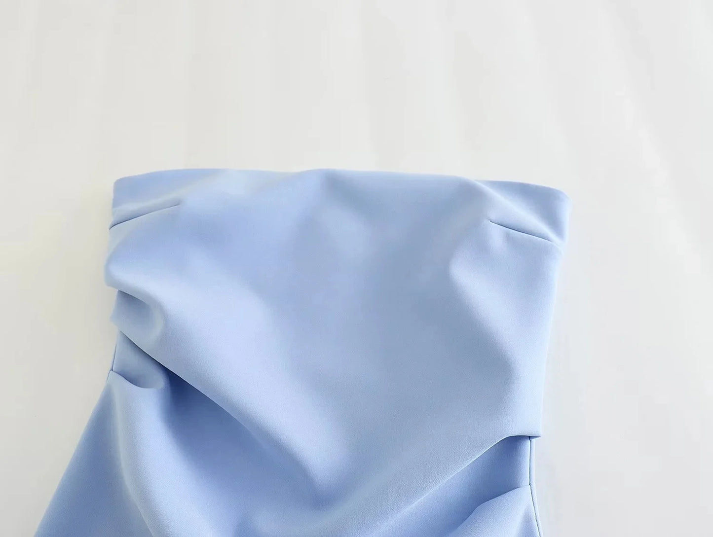 TRAF robe femmes épaules dénudées Corset robes courtes froncé dos nu bleu noir blanc robe femme Sexy moulante robes de soirée