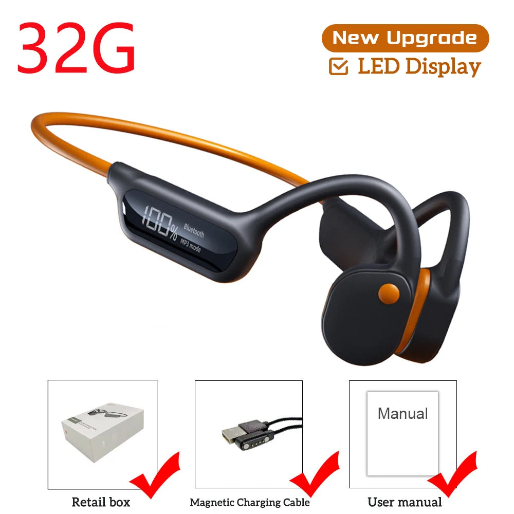 Écouteurs à Conduction osseuse, casque d'écoute étanche IPX8 pour la natation, nouveau casque de Sport sans fil Bluetooth MP3 32 go de RAM Hifi stéréo