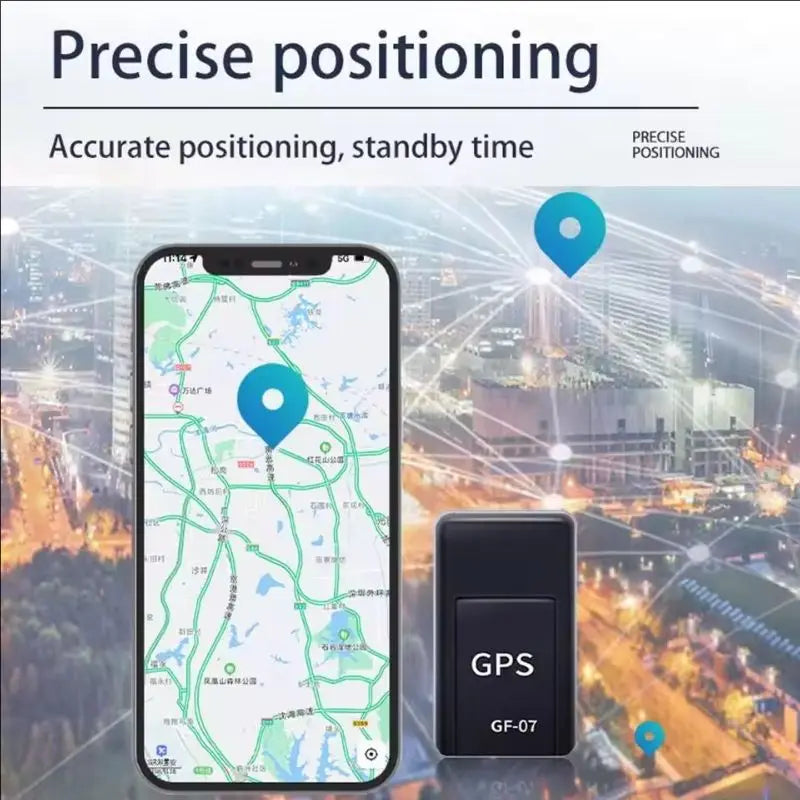 Traceur GPS GF-07 avec positionnement précis, suivi en temps réel sur smartphone, idéal pour véhicules ou objets