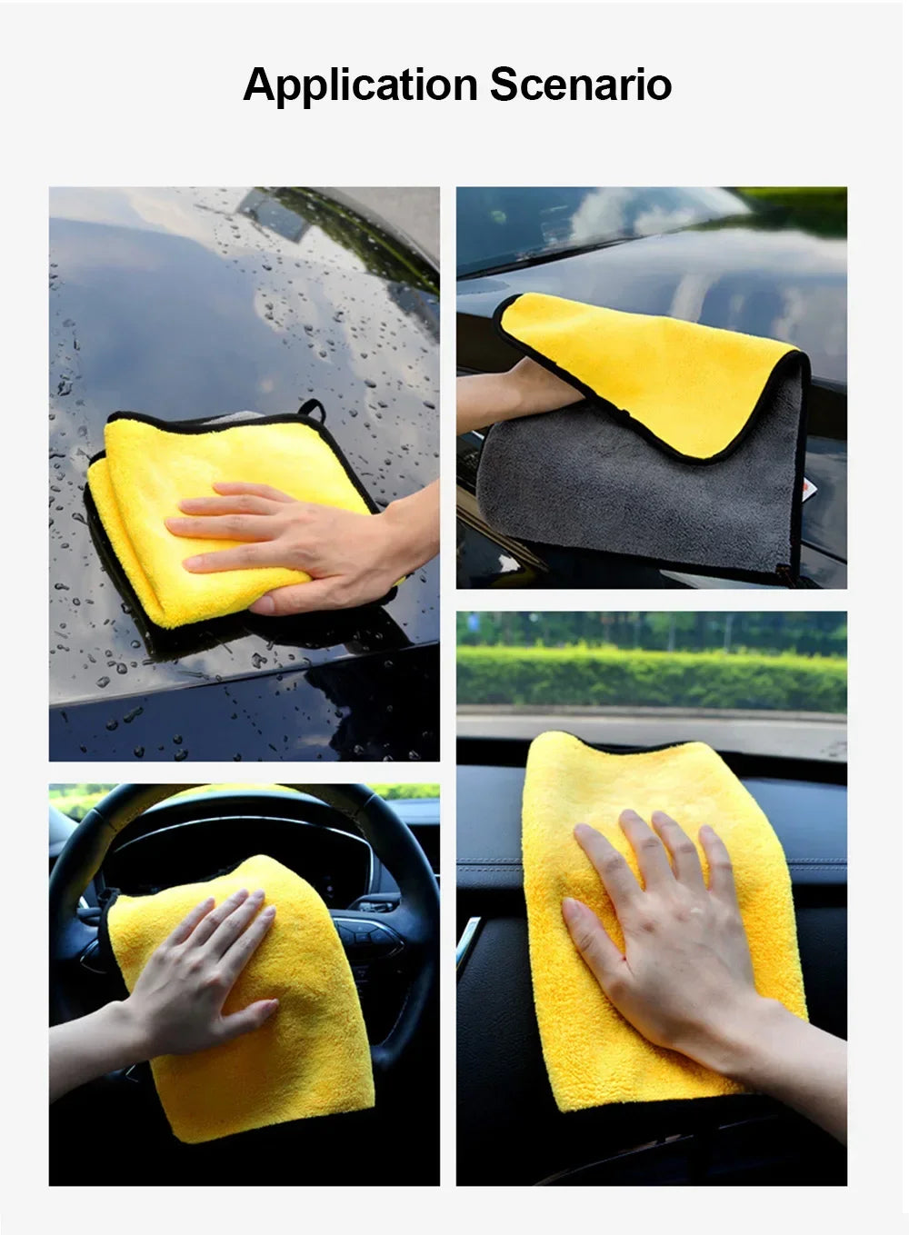 Serviette en microfibre pour le lavage de voitures 30x30CM, chiffon de séchage et de nettoyage de voiture, chiffon pour l'entretien