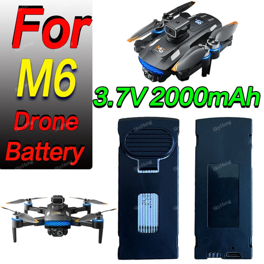 Batterie d'origine pour drone M6 3.7V 2000mAh, batterie Lipo de rechange pour drone M6 avec caméra 4K, accessoires et pièces