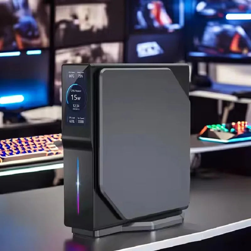 Intel 12e génération Alder Lake N150 Mini PC M.2 NVMe SSD Mini ordinateur de jeu écran LCD Mini tour verticale