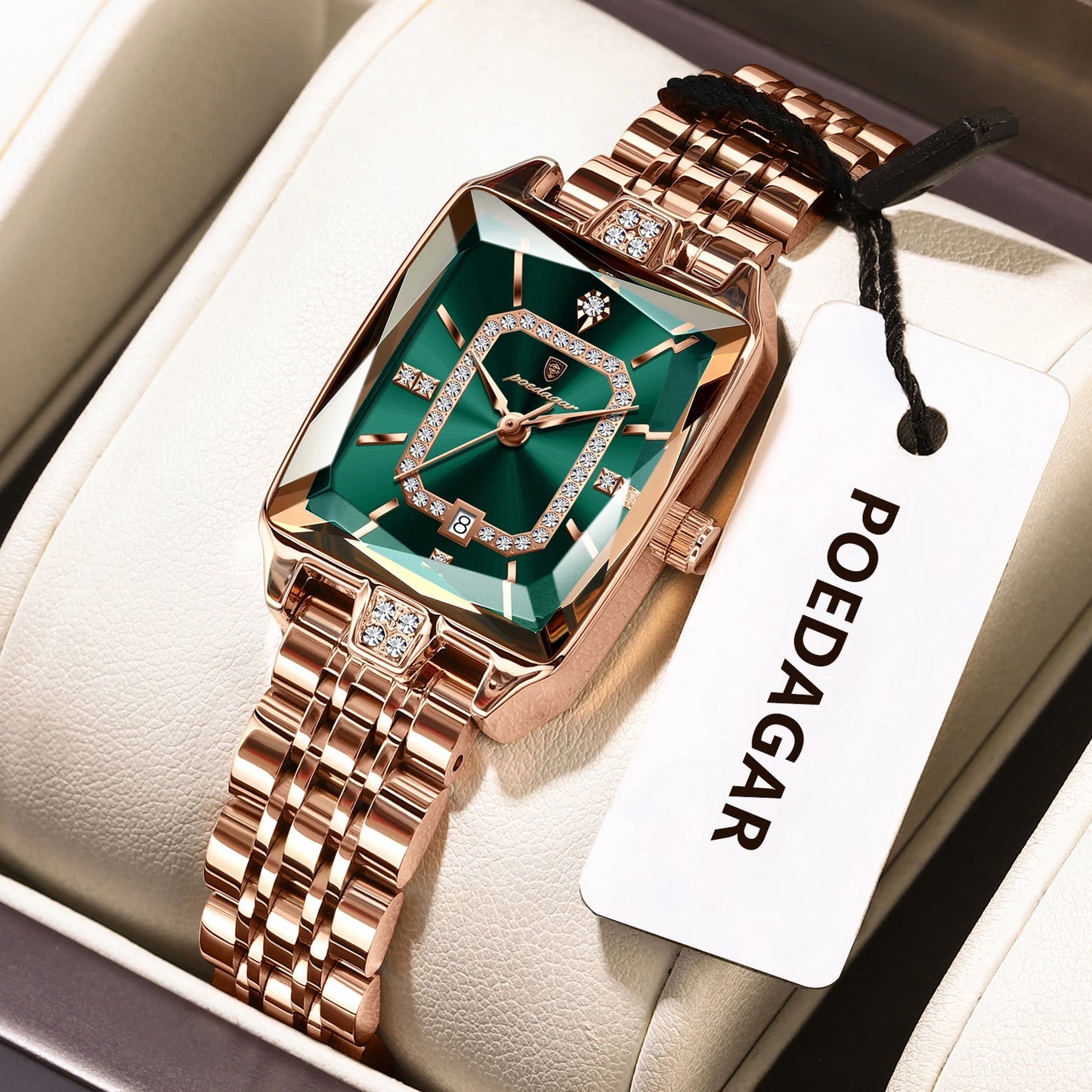 POEDAGAR luxe femme montre étanche Date haute qualité décontracté dames montre-bracelet en acier inoxydable Quartz élégant femmes montres