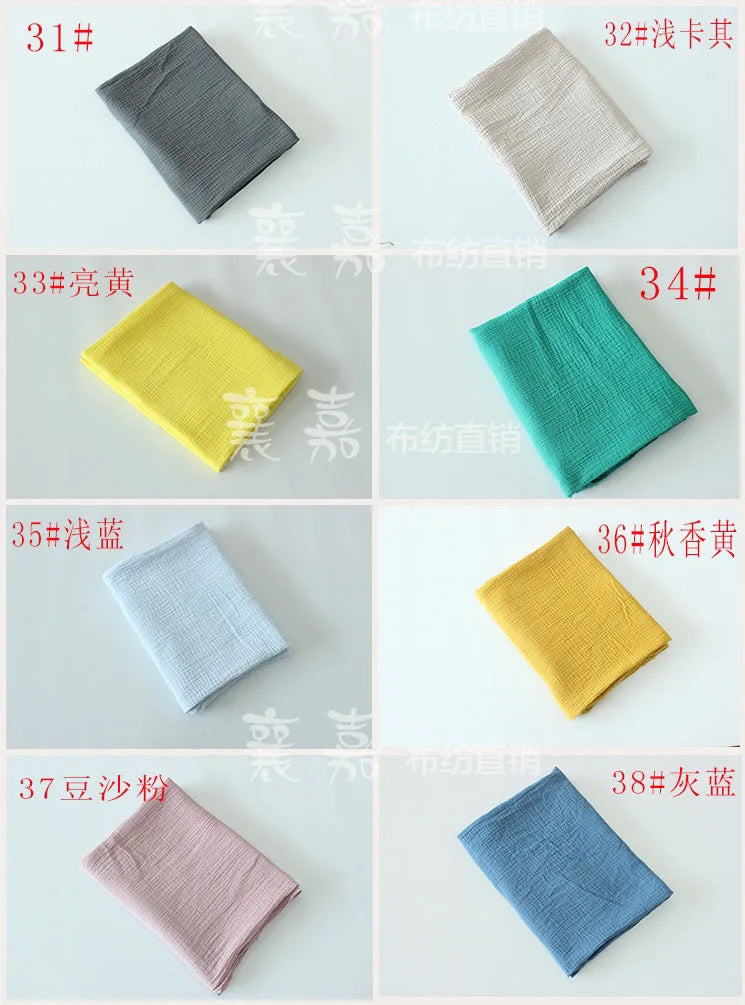 Tissu drapé en coton et lin, 100x135cm, Double gaze, crêpe, vêtements pour bébé, jupe pour dames, vêtements de nuit