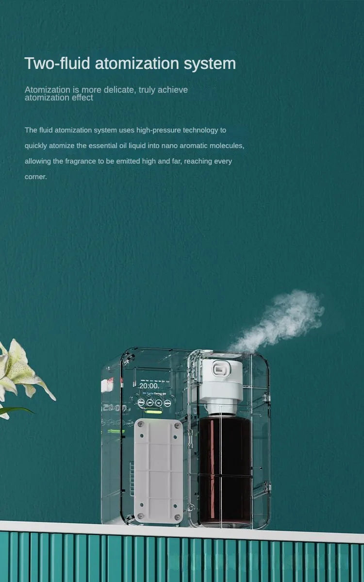 Diffuseur d'arôme d'huile essentielle de 500ml, Machine de parfum d'air de parfum de maison avec contrôle par application Bluetooth 1000cbm pour le bureau d'hôtel à domicile