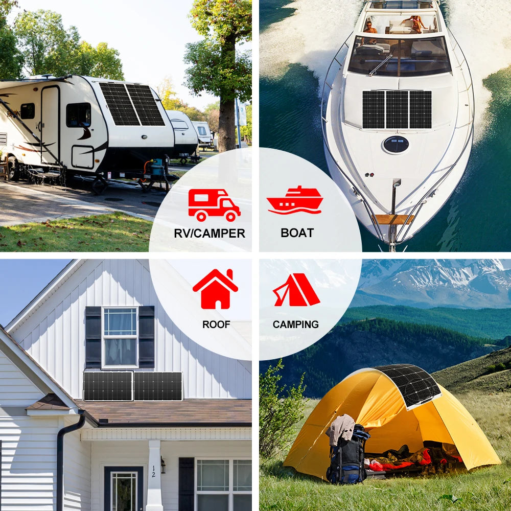 Panneaux solaires portables pour camping-car, bateau, toit et tente en plein air
