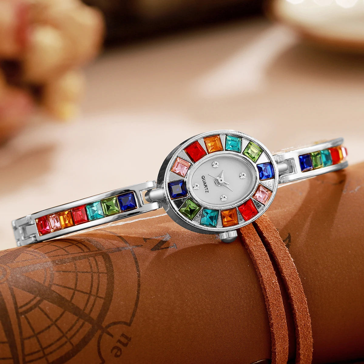 Montres de luxe en strass pour femmes, Bracelet à la mode, montre à Quartz pour dames, horloge cadeau pour filles (sans boîte)