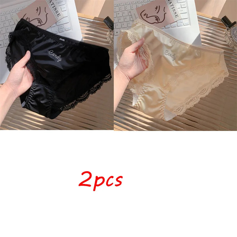 Nouveau Satin dentelle femmes culottes Style français sous-vêtements femmes été mince caleçon taille basse fesses levage dames slips