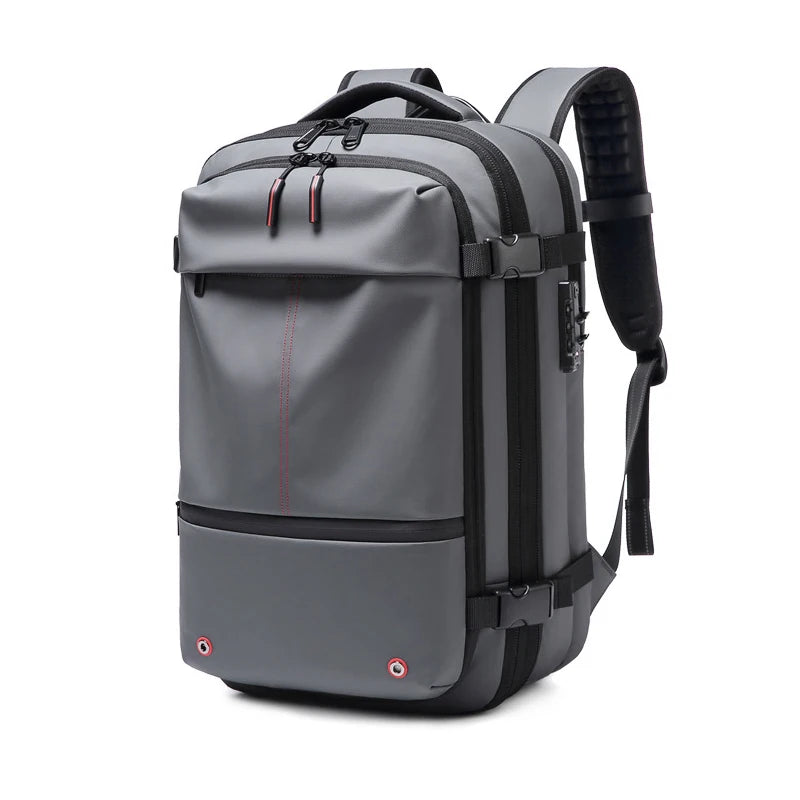 Sac à dos à compression sous vide pour ordinateur portable, sac à dos de voyage pour hommes, grande capacité, sac à dos scolaire, expansion, extérieur, SR, 17 pouces