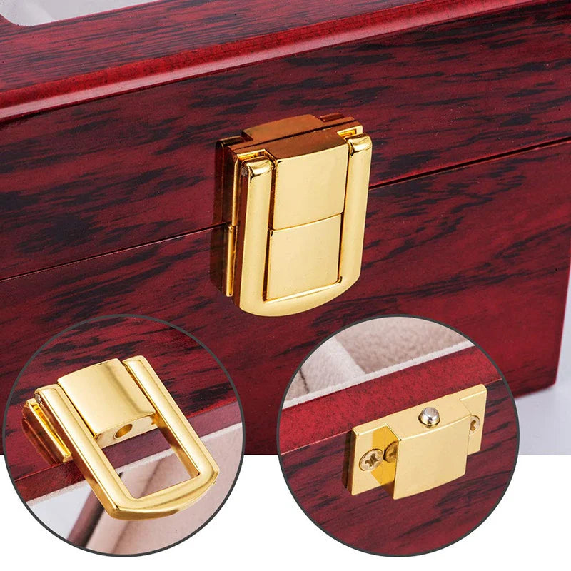 Boîte de montre en bois de luxe 1/2/3/5/6/10/12 grilles organisateurs de montre 6 fentes boîtes de support en bois pour hommes femmes montres affichage de bijoux