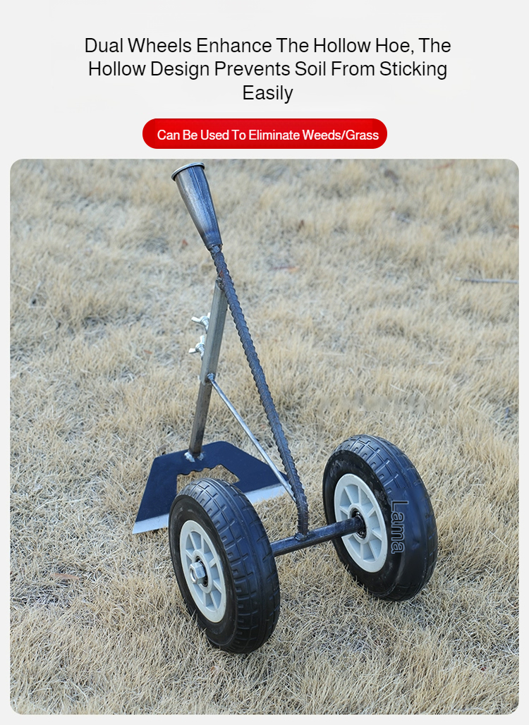 Charrue multifonction manuelle 3-en-1, motoculteur à double roue, désherbeur, cultivateur et outil à sillonner pour jardin