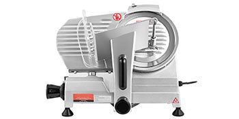 VEVOR Trancheuse Électrique Commerciale 200 W Trancheuse à Jambon Lame 203 mm 350-400 tr/min Trancheuse Charcuterie en Acier Inoxydable et Alu pour Couper en Tranches Viande Fromage Légumes Fruits